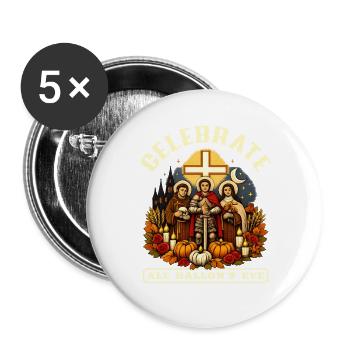 Katholischen Kirche Zu Halloween - Buttons groß 56 mm (5er Pack) - Weiß - Vorne