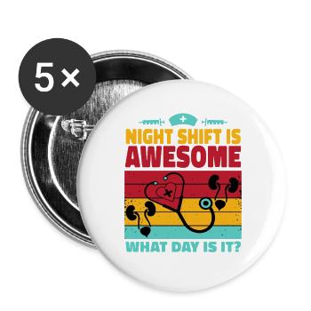 Urologie-krankenschwester Abteilungs- Urologie - Buttons groß 56 mm (5er Pack) - Weiß - Vorne