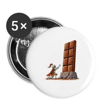 Epische Schokolade Mittelalter Ritter Fantasy - Buttons groß 56 mm (5er Pack) - Weiß - Vorne