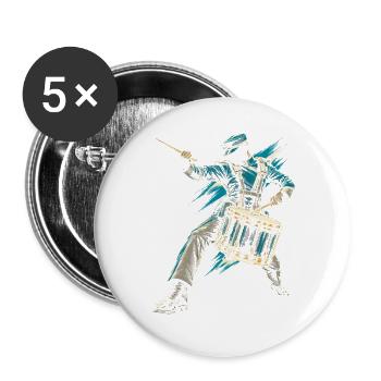 Drum Corps Spielmannszug - Buttons groß 56 mm (5er Pack) - Weiß - Vorne