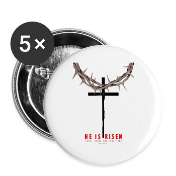 Er Ist Auferstanden Christ Died For Our Sins Krez - Buttons groß 56 mm (5er Pack) - Weiß - Vorne