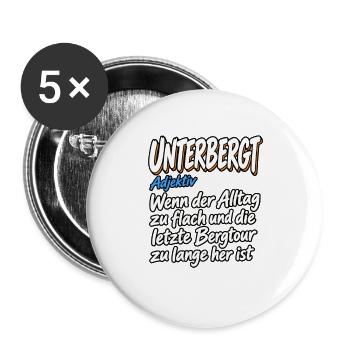 Unterbergt Bergtour Humor Definition - Buttons groß 56 mm (5er Pack) - Weiß - Vorne