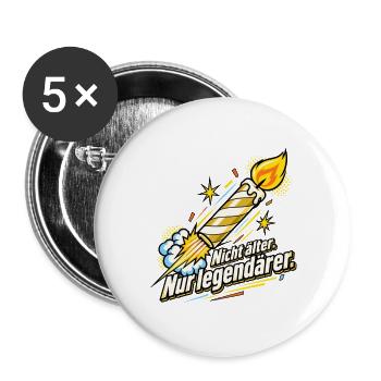 Geburtstag Legende – Nicht älter, nur legendärer - Buttons groß 56 mm (5er Pack) - Weiß - Vorne
