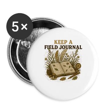 Keep A Field Journal Naturjournal - Buttons groß 56 mm (5er Pack) - Weiß - Vorne