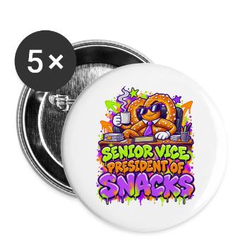 Senior Vice President Snacks - Buttons groß 56 mm (5er Pack) - Weiß - Vorne
