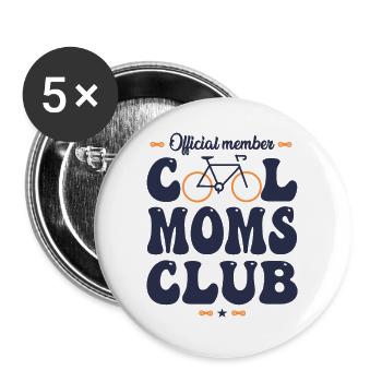 Radfahrer – cooler Mama-Fahrradclub - Buttons groß 56 mm (5er Pack) - Weiß - Vorne