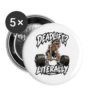 Kreuzheben – Skeleton Gym - Buttons groß 56 mm (5er Pack) - Weiß - Vorne