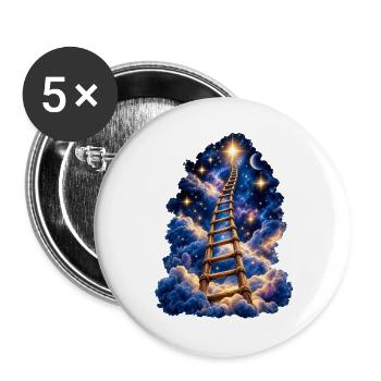 Leiter zu den Sternen - Buttons groß 56 mm (5er Pack) - Weiß - Vorne