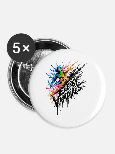 Guard My Peace - Engergy Vampires - Buttons groß 56 mm (5er Pack) - Weiß