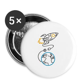 Vergesst nicht, aufzuladen (für helle Hintergründe) - Buttons groß 56 mm (5er Pack) - Weiß - Vorne