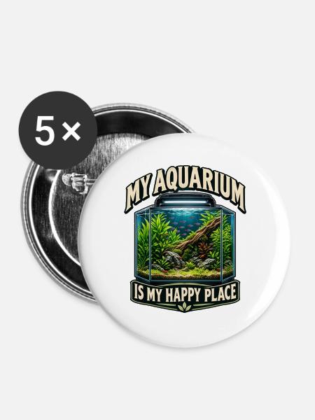 My Aquarium - Buttons groß 56 mm (5er Pack) - Weiß