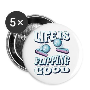  Flipper Flipperautomat Spiele Pinballs Arcade - Buttons groß 56 mm (5er Pack) - Weiß - Vorne