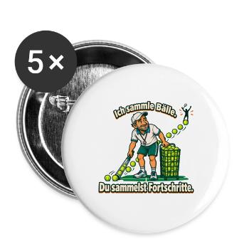 Tennistrainer Tennis Coach Tennis Spruch - Buttons groß 56 mm (5er Pack) - Weiß - Vorne