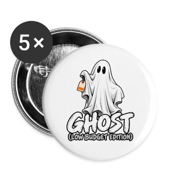 Geist Cartoon Low Budget Edition - Buttons groß 56 mm (5er Pack) - Weiß - Vorne