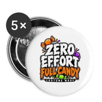 Zero Effort Full Candy Mode - Buttons groß 56 mm (5er Pack) - Weiß - Vorne