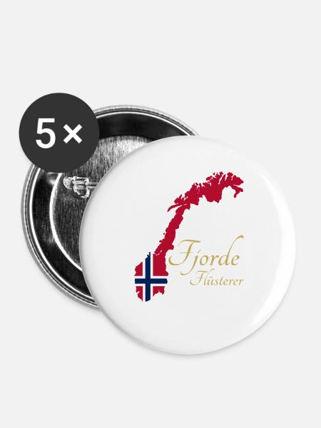 Fjorde Flüsterer - Buttons groß 56 mm (5er Pack) - Weiß
