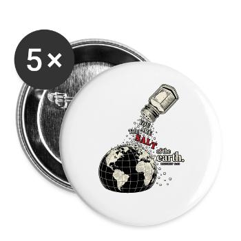 Jesus Spruch Salz der Erde Bibel - Buttons groß 56 mm (5er Pack) - Weiß - Vorne