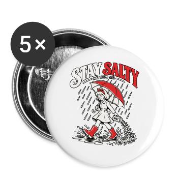 Christlicher Spruch Salz der Erde - Buttons groß 56 mm (5er Pack) - Weiß - Vorne