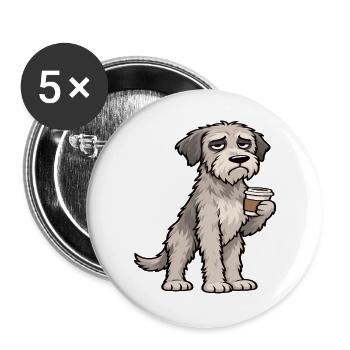 Irischer Wolfshund Wolfshundbesitzer Wolfshundfan - Buttons groß 56 mm (5er Pack) - Weiß - Vorne