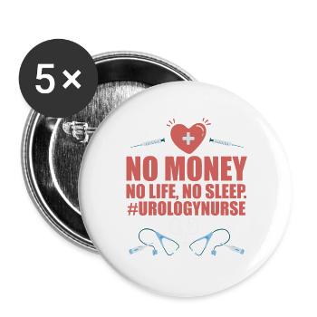 Urologie-krankenschwester-anerkennung Nachtschicht - Buttons groß 56 mm (5er Pack) - Weiß - Vorne
