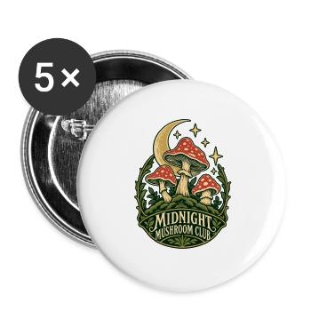 Midnight Mushroom Club - Buttons groß 56 mm (5er Pack) - Weiß - Vorne