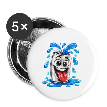 Spritzender Dosenfreund - Buttons groß 56 mm (5er Pack) - Weiß - Vorne