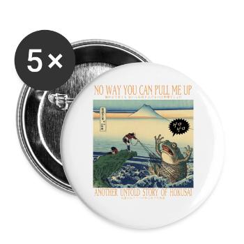Hokusai Giant Frog Japanese Ukiyo-e Parody Art - Buttons groß 56 mm (5er Pack) - Weiß - Vorne