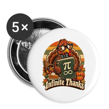 Thanksgiving Truthahn Infinite Thanks Mathelehrer - Buttons groß 56 mm (5er Pack) - Weiß - Vorne