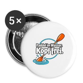 Paddelsport Paddler Kajak Kanu SUP Wassersport - Buttons groß 56 mm (5er Pack) - Weiß - Vorne