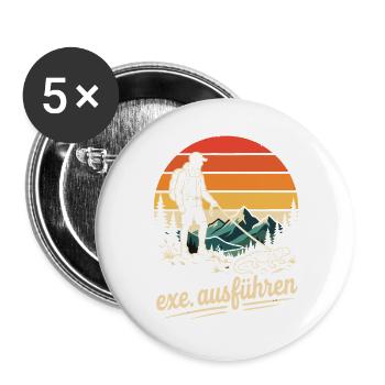 Programmierer Humor exe Echse ausführen - Buttons groß 56 mm (5er Pack) - Weiß - Vorne