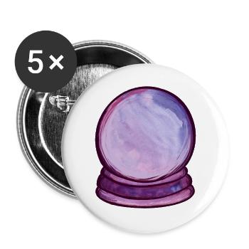 Violette Orb Aquarellkugel - Buttons groß 56 mm (5er Pack) - Weiß - Vorne