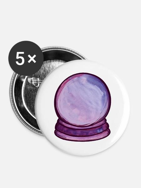 Violette Orb Aquarellkugel - Buttons groß 56 mm (5er Pack) - Weiß