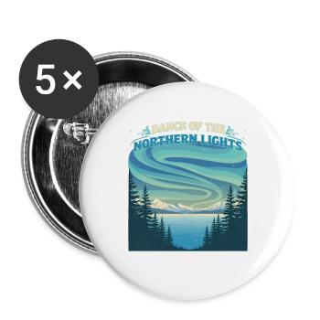 Aurora Polaris Dance Of Northern Lights - Buttons groß 56 mm (5er Pack) - Weiß - Vorne