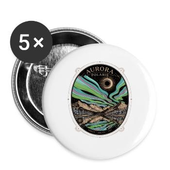 Aurora Polaris Nordlichter Arktis - Buttons groß 56 mm (5er Pack) - Weiß - Vorne