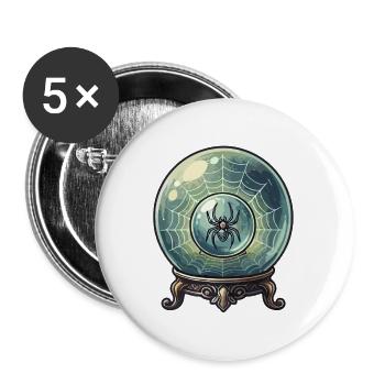 Das Spinnennetz in der Kristallkugel - Buttons groß 56 mm (5er Pack) - Weiß - Vorne