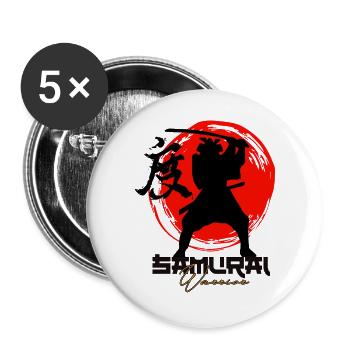 Roter Kreis-Krieger-Silhouette - Buttons groß 56 mm (5er Pack) - Weiß - Vorne