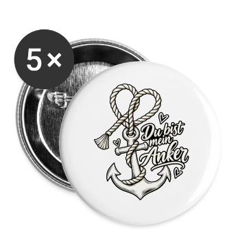Valentinstag Du bist mein Anker Paare Beziehung  - Buttons groß 56 mm (5er Pack) - Weiß - Vorne