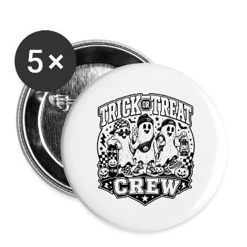 Trick or Treat Crew - Buttons groß 56 mm (5er Pack) - Weiß - Vorne