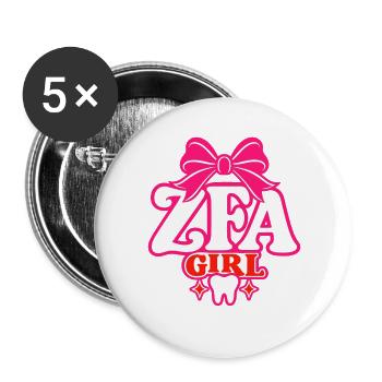 ZFA Girl – Zahnmedizinische Fachangestellte - Buttons groß 56 mm (5er Pack) - Weiß - Vorne
