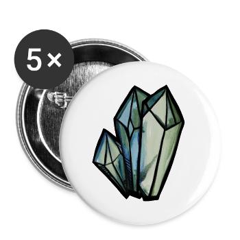 Kristallgeometrisches Aquarell - Buttons groß 56 mm (5er Pack) - Weiß - Vorne