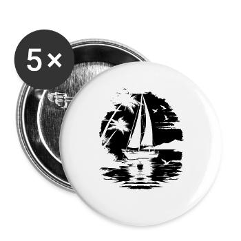Segeln - Buttons groß 56 mm (5er Pack) - Weiß - Vorne