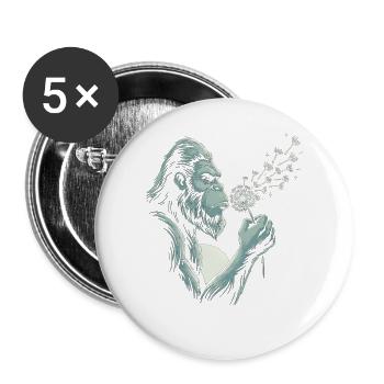Bigfoot bläst Löwenzahn Vintage - Buttons groß 56 mm (5er Pack) - Weiß - Vorne
