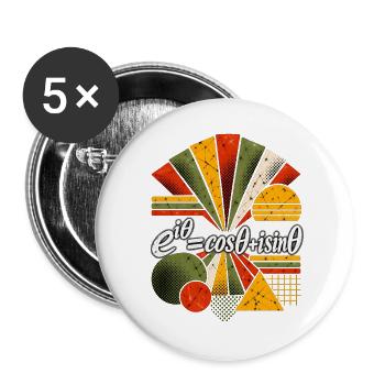Eulers Formel – Mathematische Wissenschaftsgleichung - Buttons groß 56 mm (5er Pack) - Weiß - Vorne