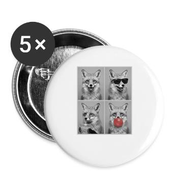 Füchse Fuchs - Buttons groß 56 mm (5er Pack) - Weiß - Vorne