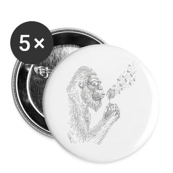 Bigfoot bläst Löwenzahn Vintage - Buttons groß 56 mm (5er Pack) - Weiß - Vorne