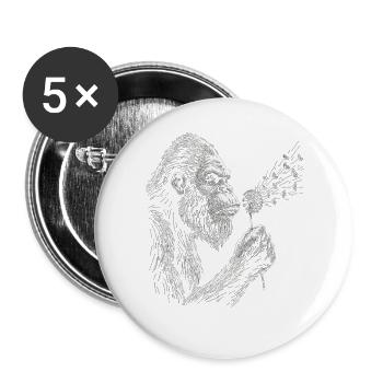 Bigfoot bläst Löwenzahn Vintage - Buttons groß 56 mm (5er Pack) - Weiß - Vorne