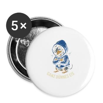 Dackel Ganz Dünnes Eis Frecher Hund Humor Spruch - Buttons groß 56 mm (5er Pack) - Weiß - Vorne