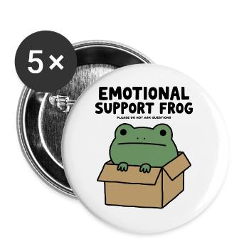 Emotionaler Unterstützungsfrosch - Buttons groß 56 mm (5er Pack) - Weiß - Vorne