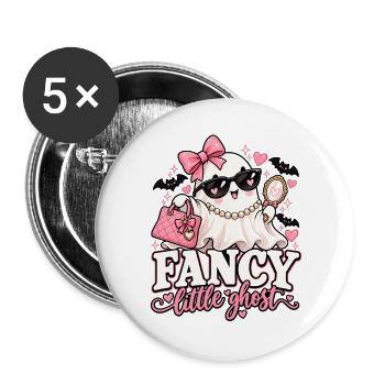 Fancy Little Ghost Glam - Buttons groß 56 mm (5er Pack) - Weiß - Vorne