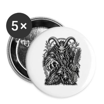 Krampus – Der düstere Dämon der Rauhnächte - Buttons groß 56 mm (5er Pack) - Weiß - Vorne